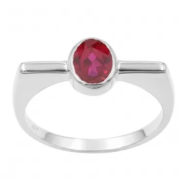 Elegant 925 Sterling Silver Ruby Gemstone Ring – Handmade Jewelry