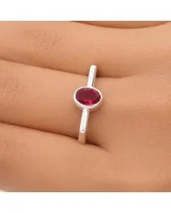 Elegant 925 Sterling Silver Ruby Gemstone Ring – Handmade Jewelry