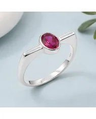 Elegant 925 Sterling Silver Ruby Gemstone Ring – Handmade Jewelry