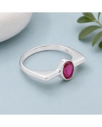 Elegant 925 Sterling Silver Ruby Gemstone Ring – Handmade Jewelry