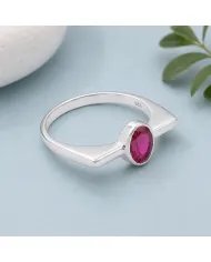 Elegant 925 Sterling Silver Ruby Gemstone Ring – Handmade Jewelry