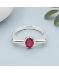 Elegant 925 Sterling Silver Ruby Gemstone Ring – Handmade Jewelry