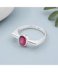 Elegant 925 Sterling Silver Ruby Gemstone Ring – Handmade Jewelry