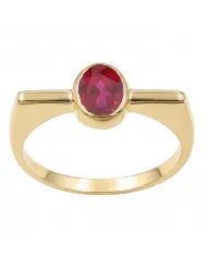 Gold Plated Ruby Ring in 925 Sterling Silver | Handmade Gift for Women