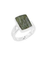 Meteorite and Pearl Ring in 925 Sterling Silver Handmade Jewelry