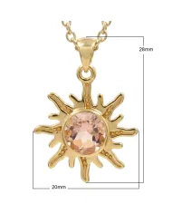 Sunburst Morganite Pendant Necklace, 18K Gold-Plated Silver Jewelry