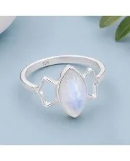 Marquise Moonstone Ring in 925 Sterling Silver | Handmade Jewelry