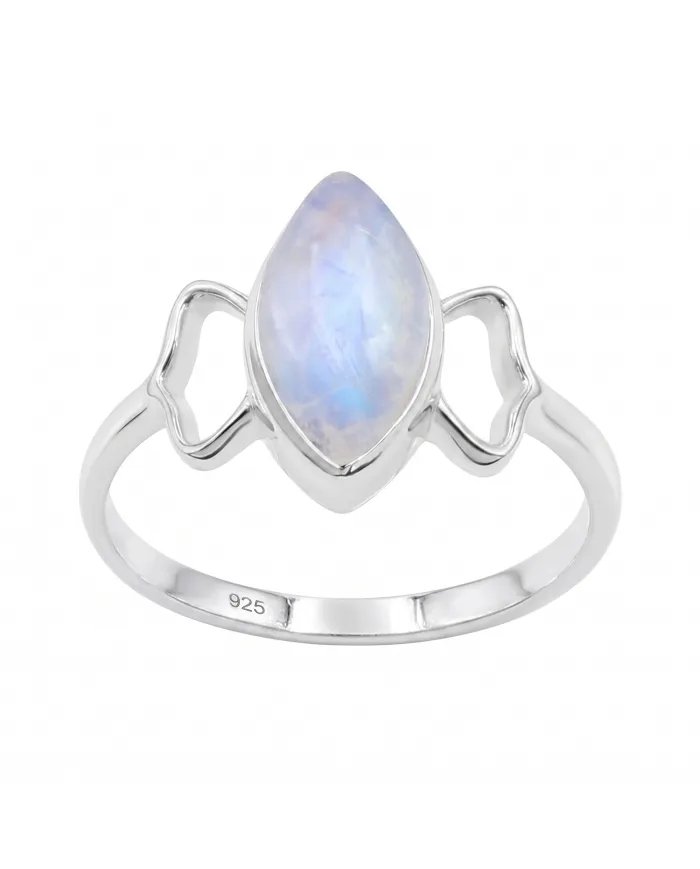 Marquise Moonstone Ring in 925 Sterling Silver | Handmade Jewelry