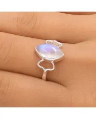 Marquise Moonstone Ring in 925 Sterling Silver | Handmade Jewelry