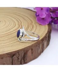 925 Sterling Silver Lapis Lazuli Ring | Handmade Statement Jewelry