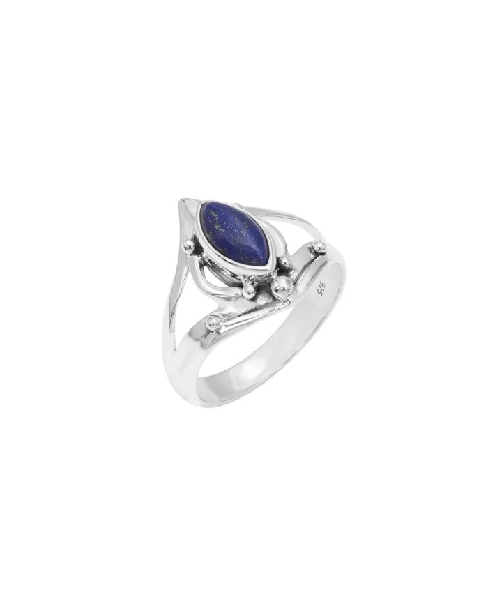 925 Sterling Silver Lapis Lazuli Ring | Handmade Statement Jewelry