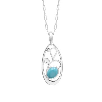 Arizona Turquoise Pendant | 925 Sterling Silver Handmade Jewelry