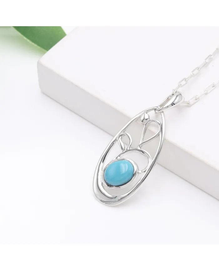 Arizona Turquoise Pendant | 925 Sterling Silver Handmade Jewelry