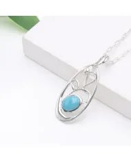 Arizona Turquoise Pendant | 925 Sterling Silver Handmade Jewelry