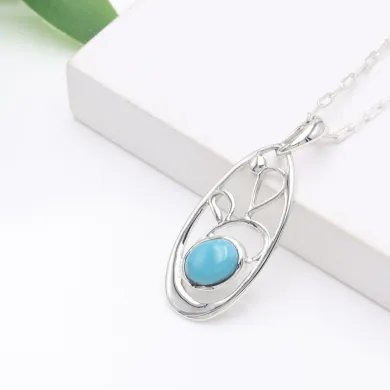 Arizona Turquoise Pendant | 925 Sterling Silver Handmade Jewelry