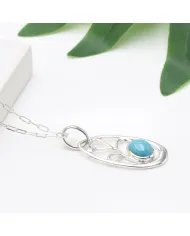 Arizona Turquoise Pendant | 925 Sterling Silver Handmade Jewelry