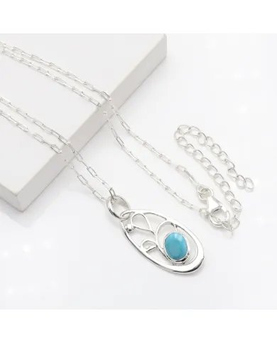 Arizona Turquoise Pendant | 925 Sterling Silver Handmade Jewelry