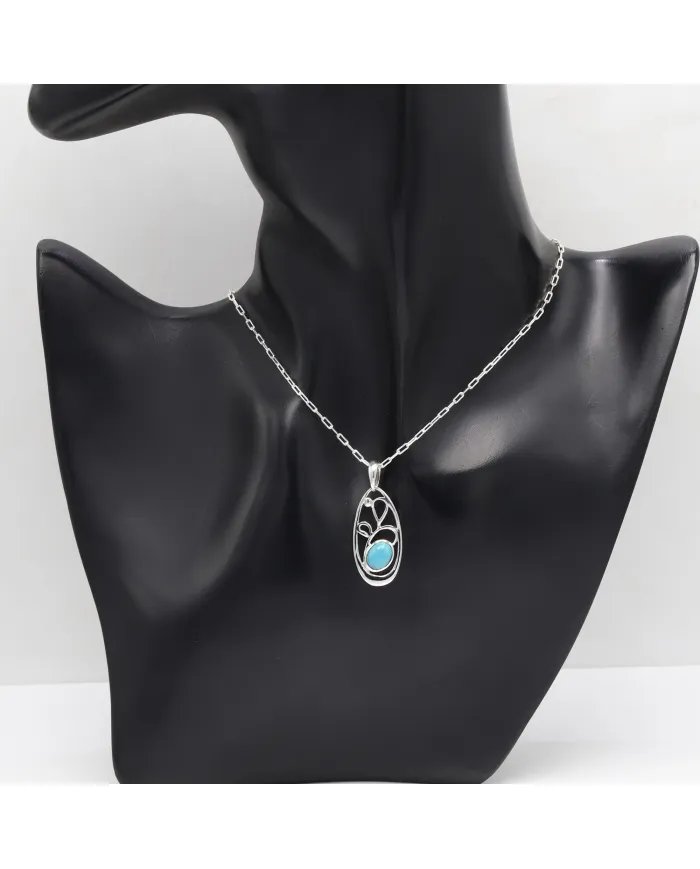 Arizona Turquoise Pendant | 925 Sterling Silver Handmade Jewelry