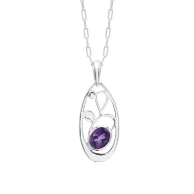 Amethyst Pendant in 925 Sterling Silver | Handmade Gemstone Jewelry