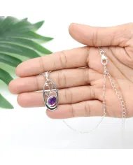 Amethyst Pendant in 925 Sterling Silver | Handmade Gemstone Jewelry