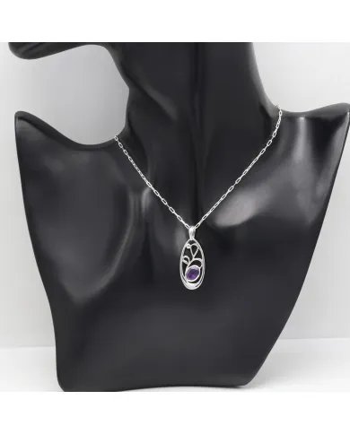 Amethyst Pendant in 925 Sterling Silver | Handmade Gemstone Jewelry
