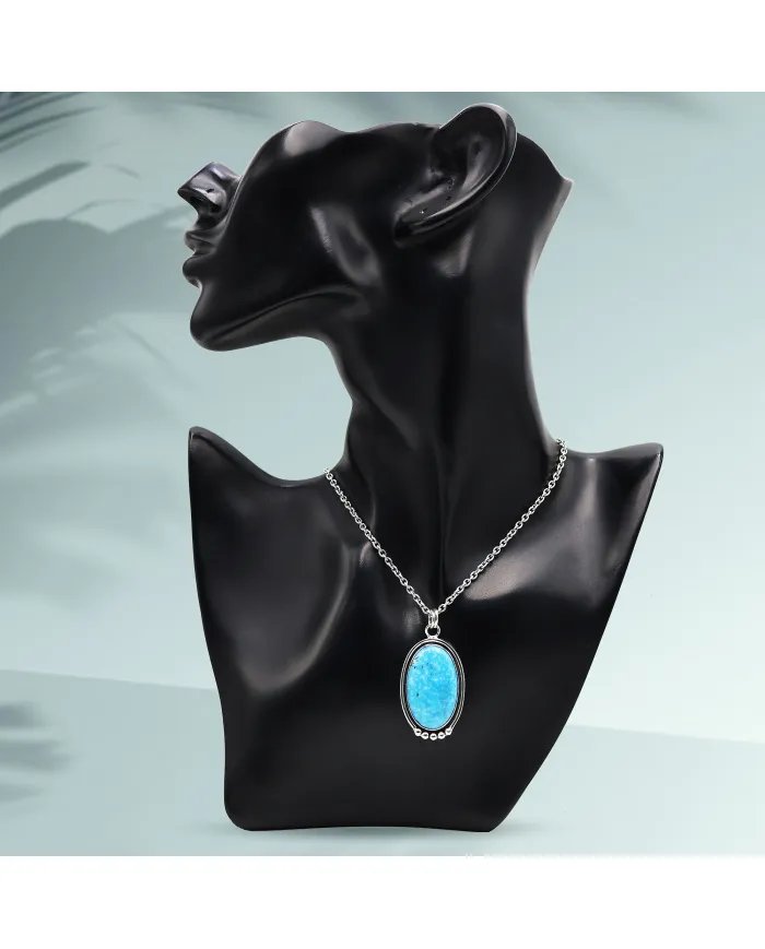 Arizona Turquoise Pendant in 925 Sterling Silver Handmade Jewelry