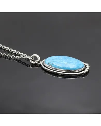Arizona Turquoise Pendant in 925 Sterling Silver Handmade Jewelry