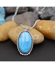 Arizona Turquoise Pendant in 925 Sterling Silver Handmade Jewelry