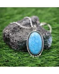 Arizona Turquoise Pendant in 925 Sterling Silver Handmade Jewelry