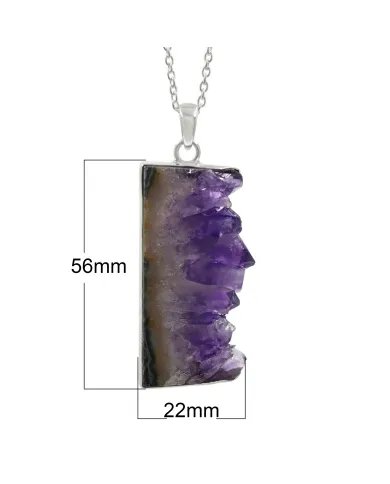 Amethyst Druzy Pendant 925 Sterling Silver Handmade Gemstone Gift