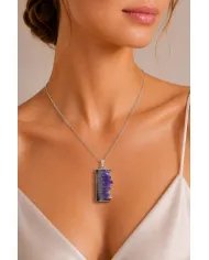 Amethyst Druzy Pendant 925 Sterling Silver Handmade Gemstone Gift