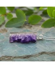 Amethyst Druzy Pendant 925 Sterling Silver Handmade Gemstone Gift