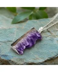 Amethyst Druzy Pendant 925 Sterling Silver Handmade Gemstone Gift