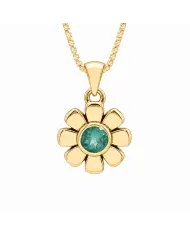 Green Emerald Marquise Pendant in 925 Sterling Silver Handmade Jewelry