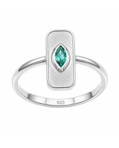 Marquise Cut Emerald Ring - 925 Sterling Silver Unique Fine Jewelry