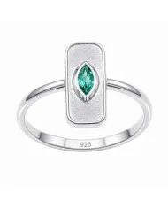 Gold Plated Marquise Cut Emerald Ring - 925 Sterling Silver Jewelry