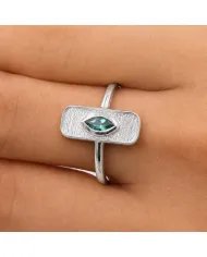 Marquise Cut Emerald Ring - 925 Sterling Silver Unique Fine Jewelry
