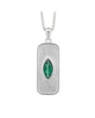 Green Emerald Marquise Pendant in 925 Sterling Silver Handmade Jewelry