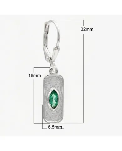 Emerald Earrings Marquise Cut - 925 Sterling Silver Handmade Jewelry