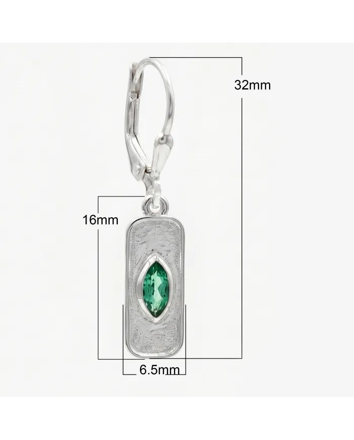Emerald Earrings Marquise Cut - 925 Sterling Silver Handmade Jewelry