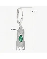 Emerald Earrings Marquise Cut - 925 Sterling Silver Handmade Jewelry