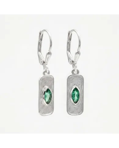 Emerald Earrings Marquise Cut - 925 Sterling Silver Handmade Jewelry