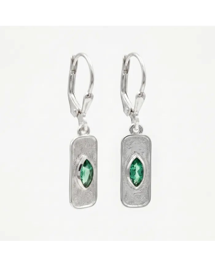 Emerald Earrings Marquise Cut - 925 Sterling Silver Handmade Jewelry