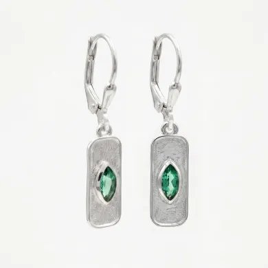 Emerald Earrings Marquise Cut - 925 Sterling Silver Handmade Jewelry