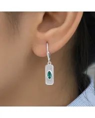 Emerald Earrings Marquise Cut - 925 Sterling Silver Handmade Jewelry