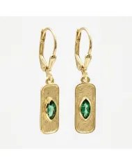 Emerald Earrings Marquise Cut - 925 Sterling Silver Handmade Jewelry