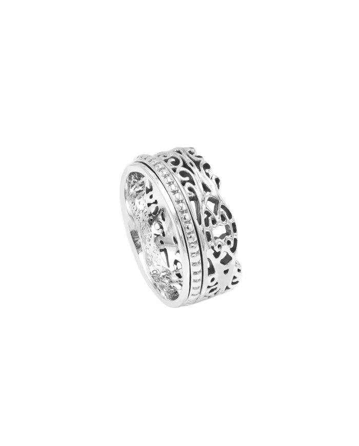 925 Sterling Silver Handmade Fidget Anxiety Thumb Band Spinner Ring