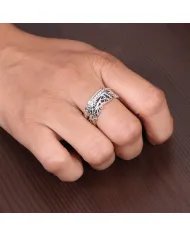 925 Sterling Silver Handmade Fidget Anxiety Thumb Band Spinner Ring