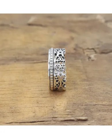 925 Sterling Silver Handmade Fidget Anxiety Thumb Band Spinner Ring