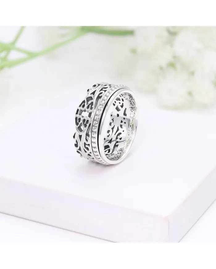 925 Sterling Silver Handmade Fidget Anxiety Thumb Band Spinner Ring